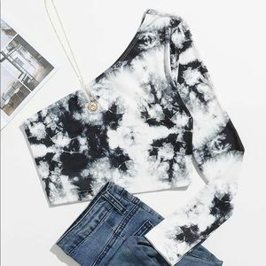 SHEIN one shoulder crop tee